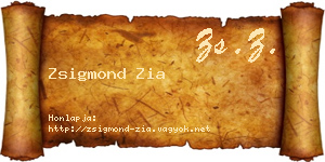Zsigmond Zia névjegykártya